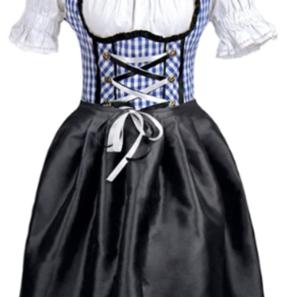 3 Pcs Dirndl Serving Wench Bavarian Costume